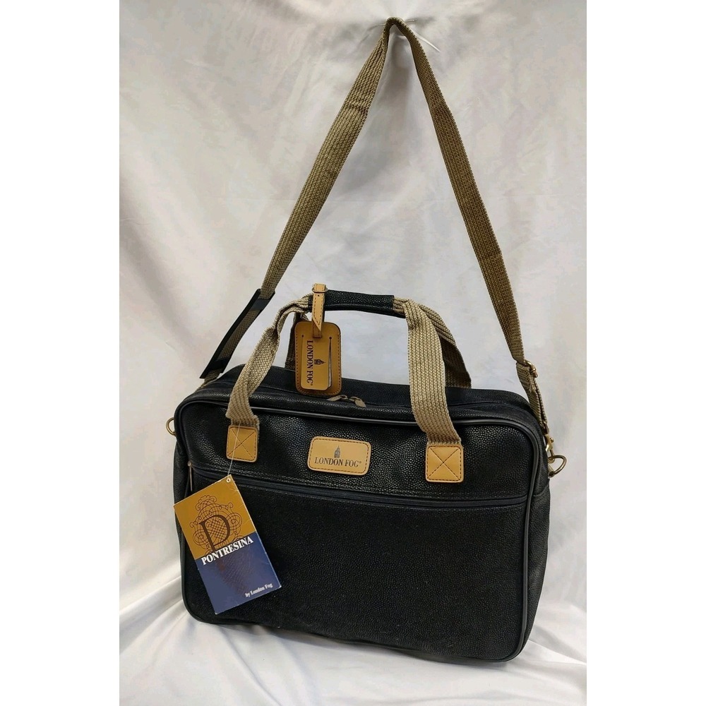 NOS Vintage London Fog Carry On Pontresina Removable Shoulder Strap Black